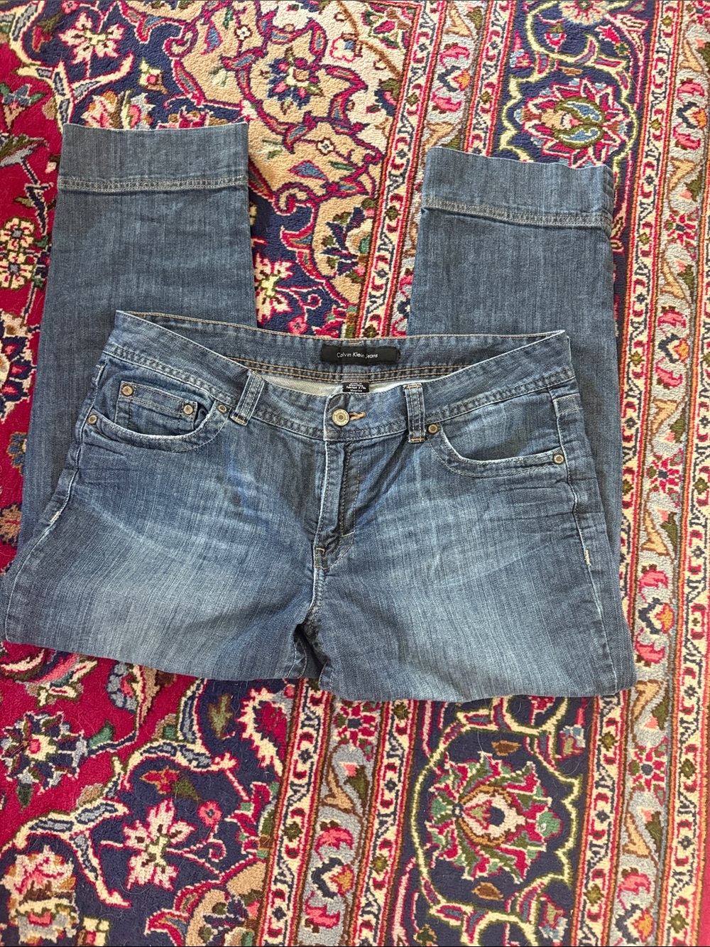 Calvin Klein Women's Medium Blue Cropped Jeans Sz12